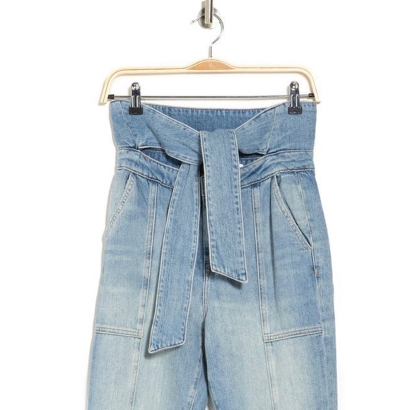 Jonathan Simkhai Standard Henley Tie Waist Straight Jeans NWT - Picture 3 of 5